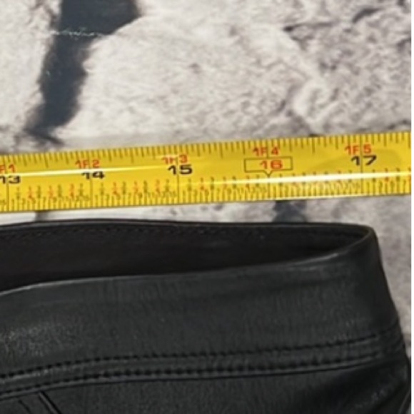 DVF Diane Von Furstenberg size 14 black “Liberty”leather pants straight leg - Picture 12 of 13